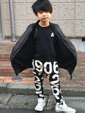 「kids」｜「アイテム（MA-1）」を使った、一希＊フォロバしますさん（キッズ・120cm）の冬コーディネート