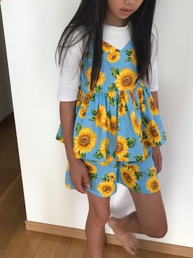 「お祭り」｜「アイテム（オールインワン・サロペット）」を使った、ちこさん（キッズ・135cm）の夏コーディネート