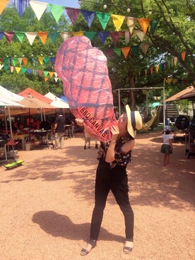 「HusHusH（ハッシュアッシュ）のアイテム（帽子）」を使った、ほしららさん（レディース・167cm）の春コーディネート