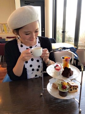 「新作」｜「アイテム（ハンチング/ベレー帽）」を使った、ほしららさん（レディース・167cm）の冬コーディネート