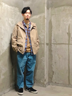 「JUNRED（ジュンレッド）のアイテム（マウンテンパーカー）」を使った、so-ta_さん（メンズ・174cm）の冬コーディネート
