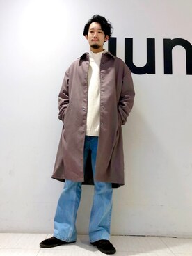 JUNRed（ジュンレッド）のステンカラーコートを使った人気ファッション 