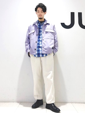 「ラベンダー」｜「アイテム（ブルゾン）」を使った、so-ta_さん（メンズ・174cm）の冬コーディネート