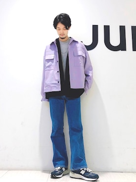 「ラベンダー」｜「アイテム（ブルゾン）」を使った、so-ta_さん（メンズ・174cm）の春コーディネート