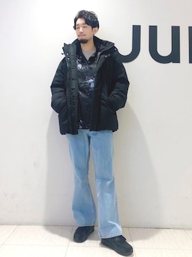 「JUNRED（ジュンレッド）のアイテム（ダウンジャケット/コート）」を使った、so-ta_さん（メンズ・174cm）の冬コーディネート
