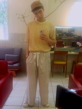 「OTSUのアイテム」を使った、竹内 清駿さん（メンズ・177cm）の春コーディネート