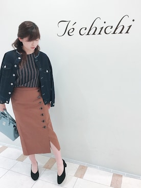 「Te chichi TERRASSE（テチチテラス）のアイテム（デニムジャケット）」を使った、晴菜さん（レディース・160cm）の秋コーディネート