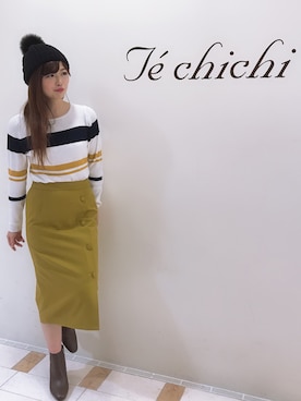 「Te chichi TERRASSE（テチチテラス）のアイテム（ニットキャップ/ビーニー）」を使った、晴菜さん（レディース・160cm）の冬コーディネート
