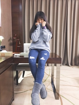 「アイテム（腕時計、パープル系）」を使った、zpeiyismbbさん（レディース・158cm）の冬コーディネート