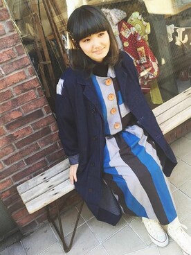 「ショップコート」｜「アイテム（ワンピース/ドレス）」を使った、てるさん（レディース・158cm）の秋コーディネート