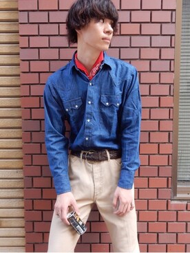 「70's」｜「アイテム（その他）」を使った、sleep.usedさん（メンズ・188cm）の秋コーディネート