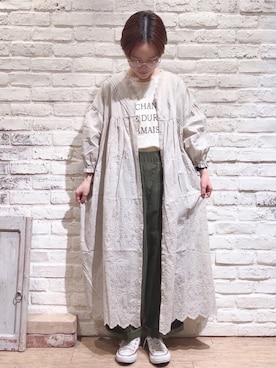 「スカラップ」｜「アイテム（その他）」を使った、はまなかさん（レディース・151cm）の夏コーディネート