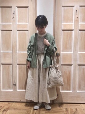 「タックスカート」｜「アイテム（その他）」を使った、はまなかさん（レディース・151cm）の春コーディネート