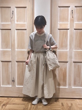 「タックスカート」｜「アイテム（その他）」を使った、はまなかさん（レディース・151cm）の春コーディネート