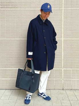 「URBAN RESEARCH Sonny Label（アーバンリサーチサニーレーベル）のアイテム（ステンカラーコート）」を使った、kyouji takedaさん（メンズ・168cm）の冬コーディネート