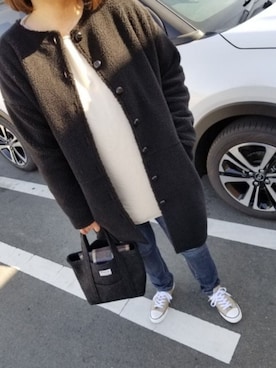 「troisのアイテム（その他アウター）」を使った、やあさん（レディース・165cm）の冬コーディネート