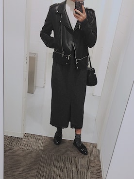 「バイトコーデ」｜「アイテム（ジャケット/アウター）」を使った、유키 (yuki)さん（レディース・165cm）の秋コーディネート