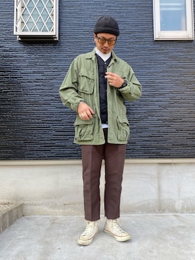 「Wrangler」｜「アイテム（アナログ腕時計）」を使った、HAMAさん（メンズ・165cm）の秋コーディネート
