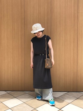 「BIG MAC（ビッグマック）のアイテム（帽子）」を使った、Marinaさん（レディース・152cm）の夏コーディネート
