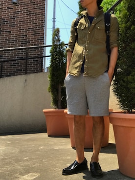 「A.P.C.（アーペーセー）のアイテム（パンツ、グレー系）」を使った、mottyさん（メンズ・172cm）の春コーディネート