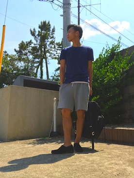 「A.P.C.（アーペーセー）のアイテム（パンツ、グレー系）」を使った、mottyさん（メンズ・172cm）の夏コーディネート