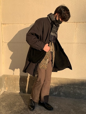 「BEAMS」｜「アイテム（モッズコート）」を使った、とさん（メンズ・183cm）の冬コーディネート