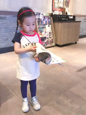 「GAP（ギャップ）のアイテム（チュニック）」を使った、Wookidookiさん（キッズ・100cm）の春コーディネート