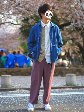 「ダニエルウェリントン」｜「アイテム（ブルゾン）」を使った、Masayaさん（メンズ・175cm）の春コーディネート