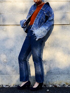 「70's」｜「アイテム（デニムジャケット）」を使った、sueltoさん（レディース・163cm）の秋コーディネート