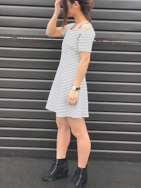 「ダニエルウェリントン」｜「アイテム（ワンピース/ドレス）」を使った、Aoiさん（レディース・157cm）の夏コーディネート