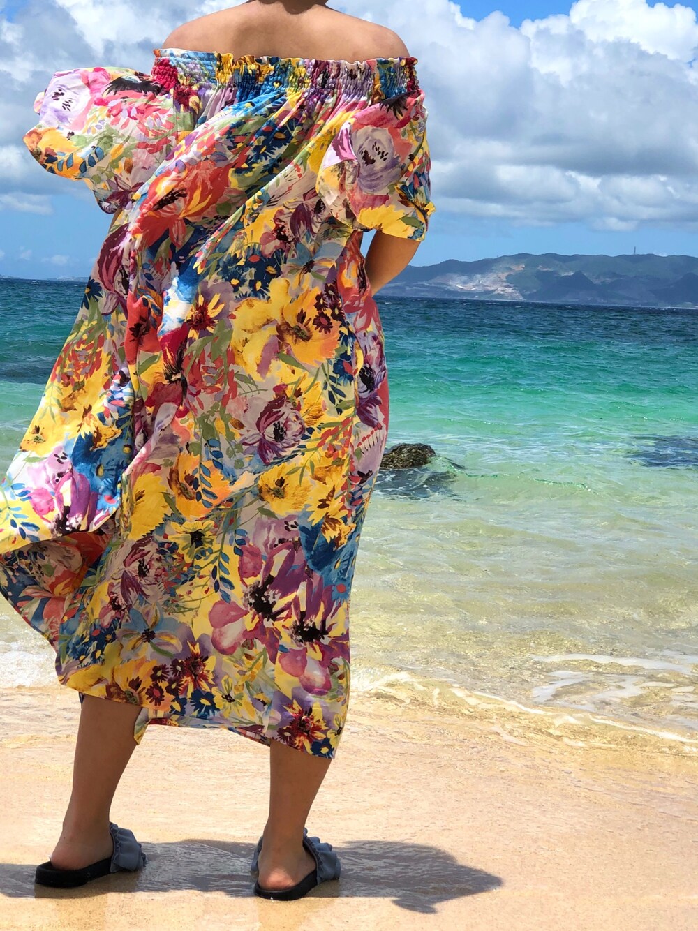 「夏、楽チンコーデ、旅行、お洒落さんとつながりたい、ワンピース、プチプラ、プチプラコーデ、海、ootd、ロングワンピース」｜「H&Mのアイテム（ワンピース、その他）」を使った、Aoiさん（レディース・157cm）の夏コーディネートの1枚目の写真