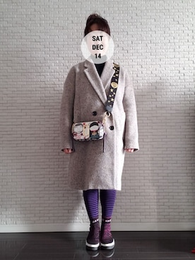 「Paul Smith（ポールスミス）のアイテム（チェスターコート）」を使った、tomoe さん（レディース・152cm）の冬コーディネート