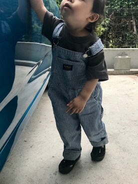 「HANES（ヘインズ）のアイテム」を使った、Hi_90さん（キッズ・90cm）の夏コーディネート