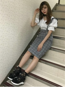 「アイテム（チョーカー）」を使った、eatme-umedaさん（レディース・160cm）の夏コーディネート