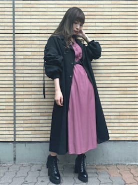 「チョーカー」｜「アイテム（その他アウター）」を使った、eatme-umedaさん（レディース・160cm）の秋コーディネート