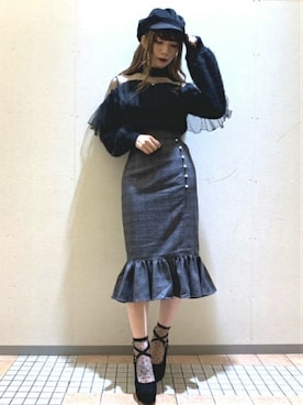 「アイテム（スカート、その他）」を使った、eatme-umedaさん（レディース・160cm）の秋コーディネート