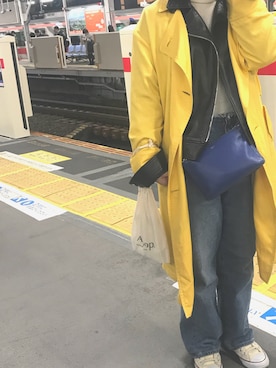 「ZARA WOMAN（ザラウーマン）のアイテム（ライダースジャケット、ブラック系）」を使った、chiharuさん（レディース）の春コーディネート