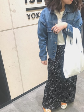 「Rodeo Crowns（ロデオクラウンズ）のアイテム（デニムジャケット）」を使った、chiharuさん（レディース・153cm）の春コーディネート
