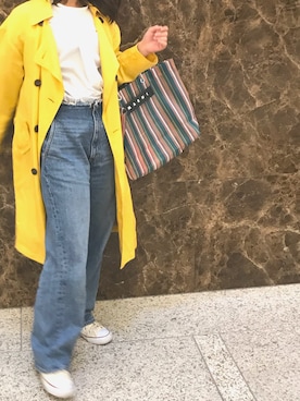 「MARNI（マルニ）のアイテム（トートバッグ、グリーン系）」を使った、chiharuさん（レディース）の春コーディネート