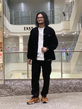 「USAコットン」｜「アイテム（ブルゾン）」を使った、coen あおきさん（メンズ・181cm）の秋コーディネート