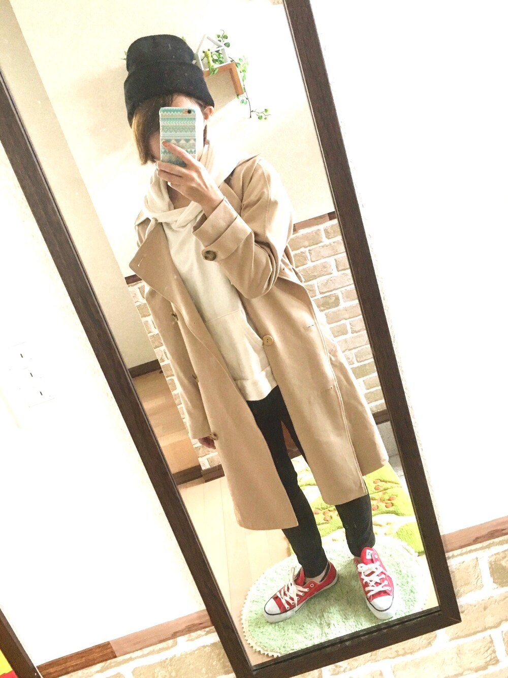 「オトナカジュアル、ootd、outfit、spring、シンプルコーデ、converse、スニーカー、ラフ、プチプラ」｜「CONVERSEのCONVERSE / CVS ALL STAR OX （スニーカー、レッド系）」を使った、n.t.m0626さん（レディース・154cm）の春コーディネートの1枚目の写真