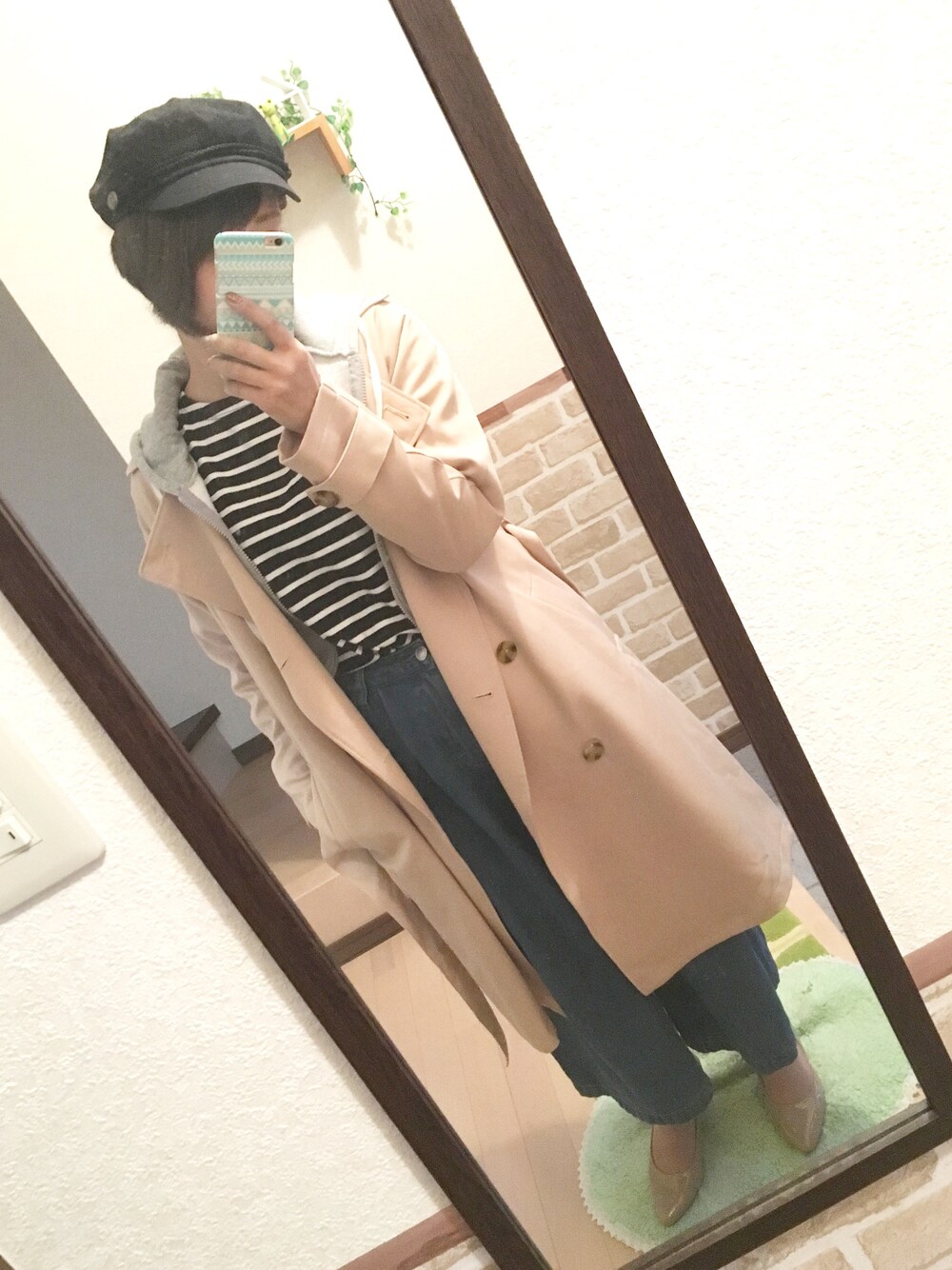 「春コーデ、カジュアル、オトナカジュアル、denim、プチプラ、GU、パンプス、ootd、ママコーデ」｜「GUのアイテム（パンプス、ベージュ系）」を使った、n.t.m0626さん（レディース・154cm）の春コーディネートの1枚目の写真