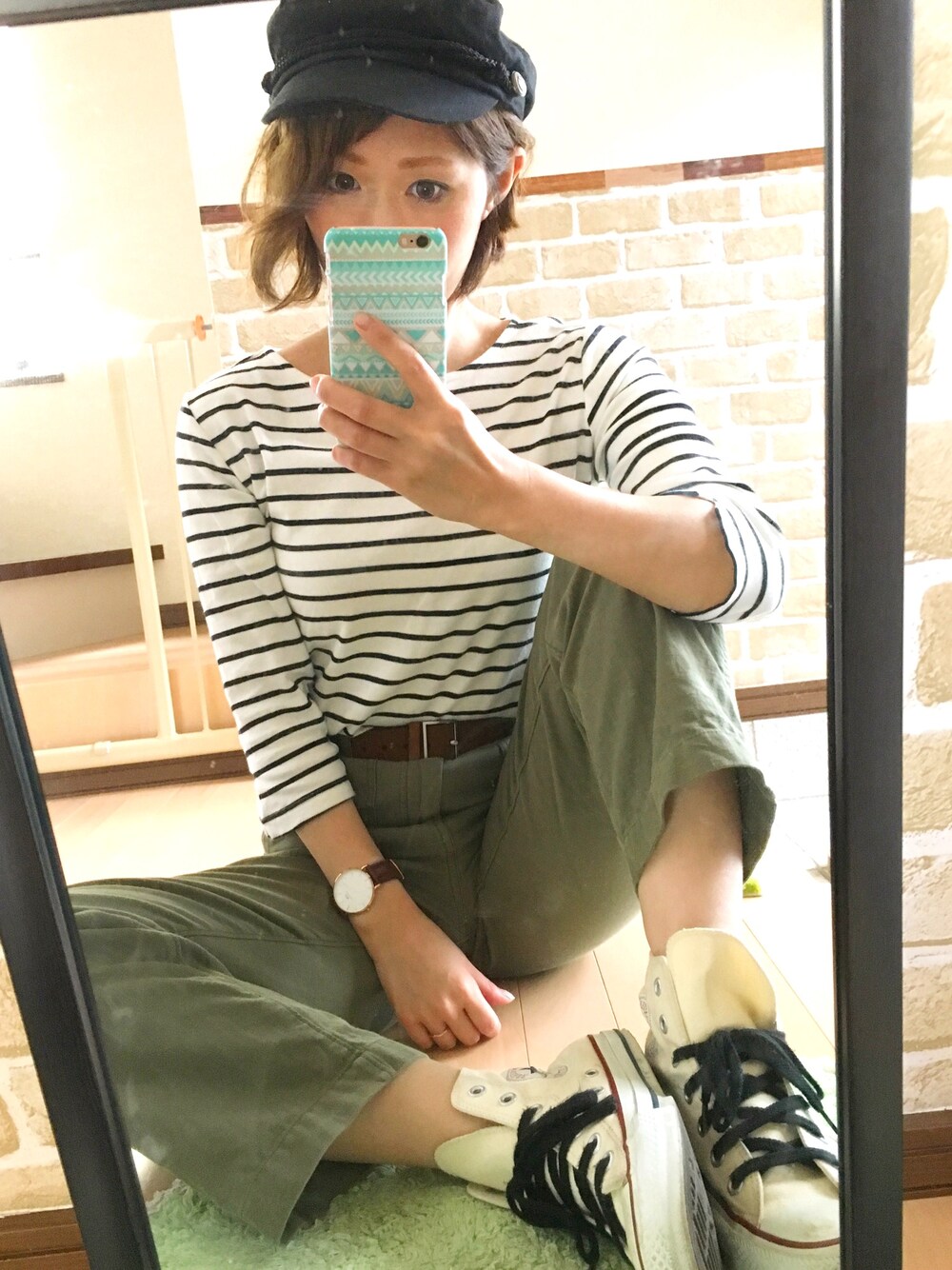 「ドラフトフリークス、夏、オトナカジュアル、summer、outfit、ワイドパンツ、パンツスタイル、ootd、大人カジュアル、シンプル」｜「CONVERSEの【CONVERSE】キャンバスオールスターHI（スニーカー、ホワイト系）」を使った、n.t.m0626さん（レディース・154cm）の夏コーディネートの1枚目の写真