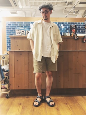 「DEUS EX MACHINA（デウスエクスマキナ）のアイテム（パンツ）」を使った、RYOさん（メンズ・168cm）の夏コーディネート