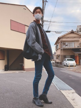 「Right-on（ライトオン）のアイテム（カーディガン/ボレロ）」を使った、koheyさん（メンズ・177cm）の秋コーディネート