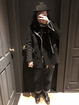 「DRIES VAN NOTEN（ドリスヴァンノッテン）のアイテム（ブーツ）」を使った、許志安さん（メンズ・170cm）の冬コーディネート