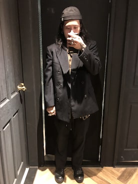 「アイテム（チェスターコート）」を使った、許志安さん（メンズ・170cm・30代）の冬コーディネート
