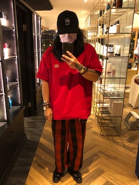 「DRIES VAN NOTEN（ドリスヴァンノッテン）のアイテム（ブーツ）」を使った、許志安さん（メンズ・170cm）の春コーディネート