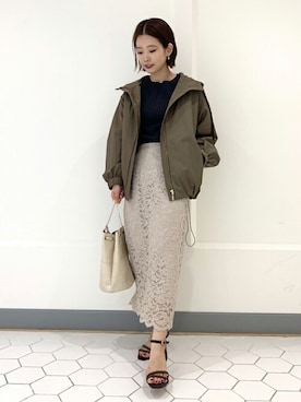 「La TOTALITE（ラトータリテ）のアイテム（ブルゾン）」を使った、uniさん（レディース・156cm）の秋コーディネート