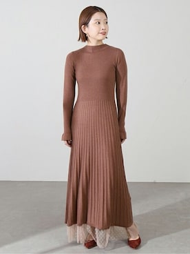 「ホリデー」｜「アイテム（ワンピース/ドレス）」を使った、uniさん（レディース・156cm）の冬コーディネート